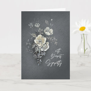 Carte Avec Sympathie Profonde Fleurs Aquarelle Douce