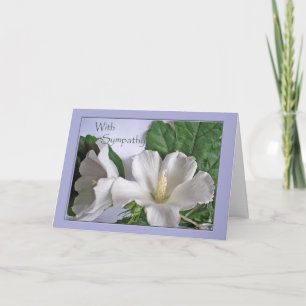 Carte Avec sympathie Rose de Sharon à fleurs blanches d'