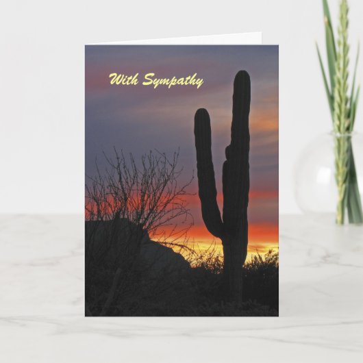 Carte Avec sympathie, Saguaro Cactus au coucher du solei (Devant)