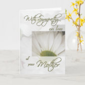 Carte Avec sympathie sur la perte de la mère/marguerite (Fleur jaune)