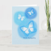 Carte Avec Sympathy Papillons blancs Penser à vous (Devant)