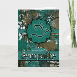 Carte avec Sympathy Turquoise et Brown Graffiti Dove urb