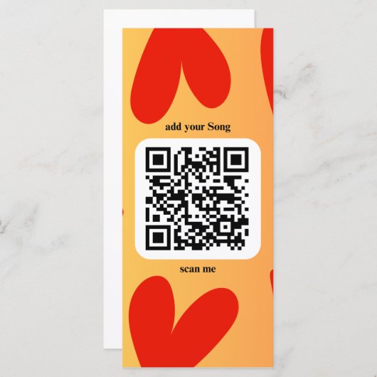 Carte Avec une chanson personnelle par code QR (Devant / Derrière)