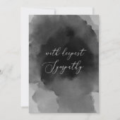 Carte Avec une profonde sympathie. Script noir aquarelle (Devant)