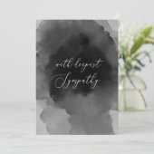 Carte Avec une profonde sympathie. Script noir aquarelle (Debout devant)