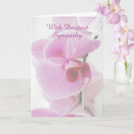 Carte Avec Une Sympathie Profonde - Belle Orchidée Rose (Orchidée)