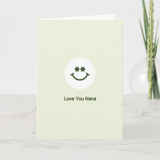 Carte avec visage souriant pour Nana que j'aime (Devant)