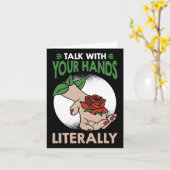 Carte Avec Vos Mains Liternique Langue Signale Américain (Fleur jaune)