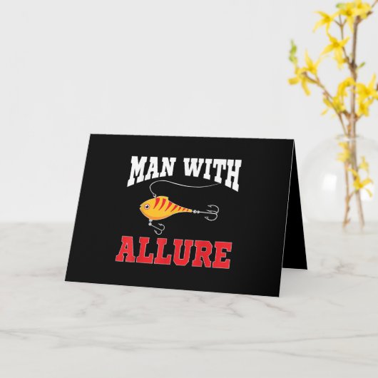 Carte Avec With Allure Fishing Lure Pun Fisherman T-shir (Fleur jaune)