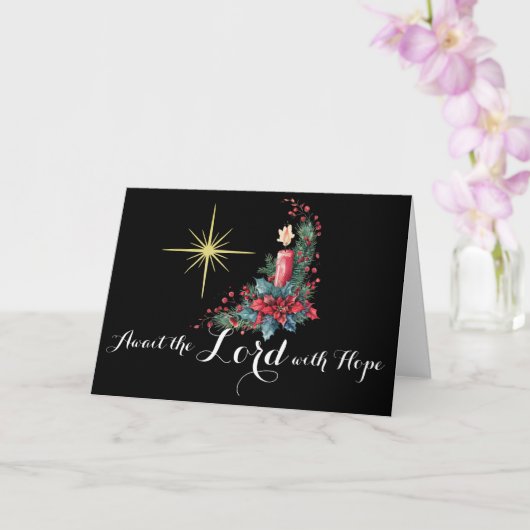 Carte Avent Await the Lord with Hope Christmas Star (Orchidée)