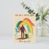 Carte Aventure au revoir et Best of Luck (Debout devant)