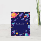 Carte Aventure d'anniversaire dans l'espace pour garçons (Dos)