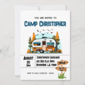 Carte Aventure de camping d'anniversaire pour garçons (Devant)