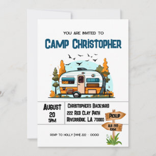 Carte Aventure de camping d'anniversaire pour garçons