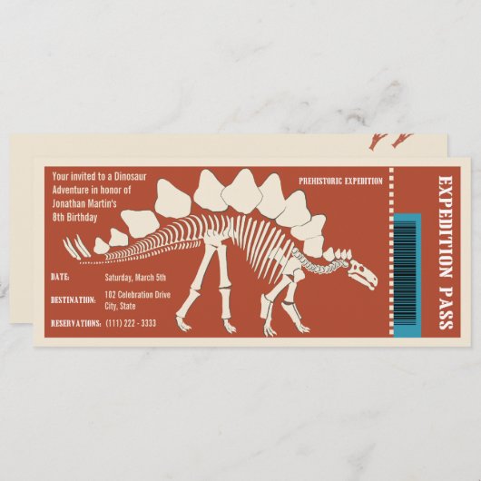 Carte Aventure Dinosaur (Devant / Derrière)