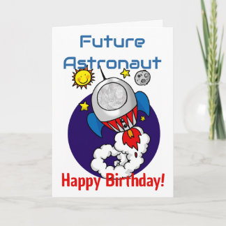 Carte Aventure spatiale d'anniversaire d'astronaute futu