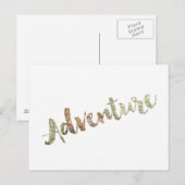 Carte Aventure Typographie Carte postale (Devant / Derrière)