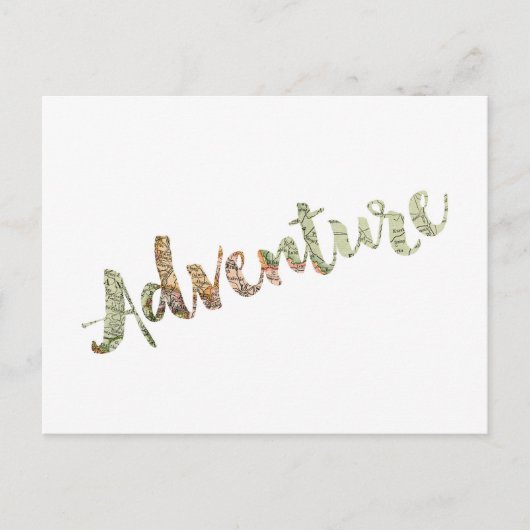 Carte Aventure Typographie Carte postale (Devant)