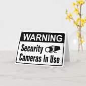 Carte Avertissement Caméra de sécurité en cours d'utilis (Fleur jaune)