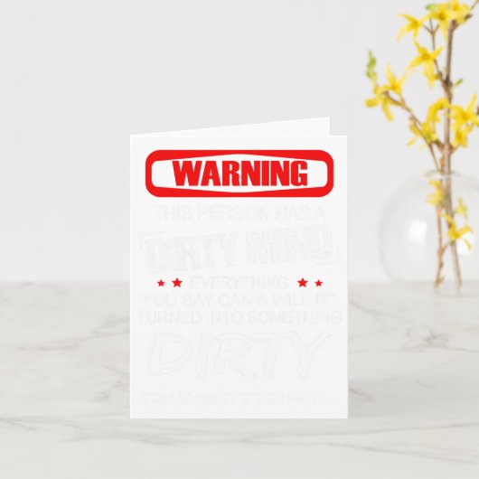 Carte Avertissement Cette Personne A Un Esprit Mal Tourn (Fleur jaune)