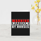 Carte Avertissement Facilement Distrait Par Les Chevaux  (Fleur jaune)