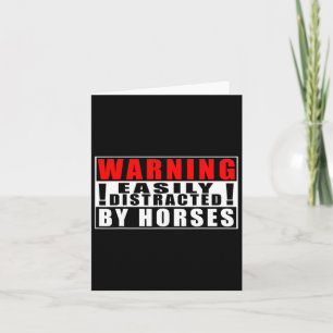 Carte Avertissement Facilement Distrait Par Les Chevaux
