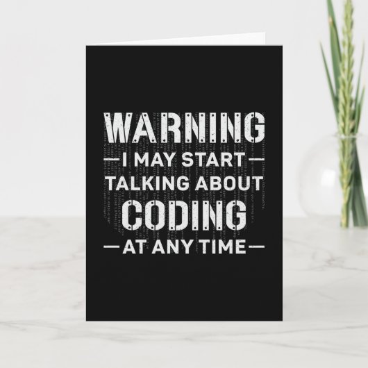 Carte Avertissement Je Peux Commencer À Coder Médicale C (Devant)