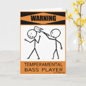 Carte Avertissement Joueur de basse temporaire (Fleur jaune)