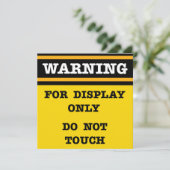 Carte Avertissement pour affichage uniquement Ne touche  (Debout devant)