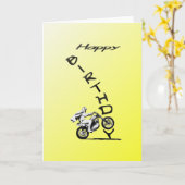 CARTE AVEZ UN ANNIVERSAIRE MAL. JAUNE. (Fleur jaune)