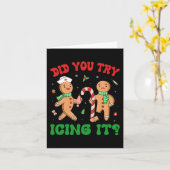 Carte Avez-Vous Essayé De Le Faire Grignoter Rétro Noël (Fleur jaune)