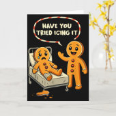 Carte Avez-Vous Essayé De Le Glacer Pain D'Épice Infirmi (Fleur jaune)
