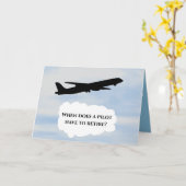 Carte Avion à réaction volant drôle Retraite pilote pour (Fleur jaune)