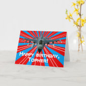 Carte Avion de chasse (Fleur jaune)