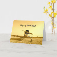 Avion de combat vintage Jaune Anniversaire