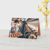 Carte Avion Funny Bunny Joyeux Pâques (Fleur jaune)