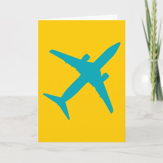 Carte Avion graphique en bleu aqua (Devant)