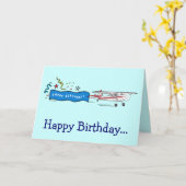 Carte Avion Joyeux anniversaire de toute la bande (Fleur jaune)
