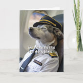 Carte Avion pilote de ligne de l'anniversaire Chien avio (Devant)