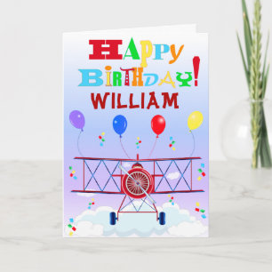 Carte Avion vintage Ballons Anniversaires