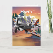 Carte Avion volant, avion Cool, Anniversaire (Devant)