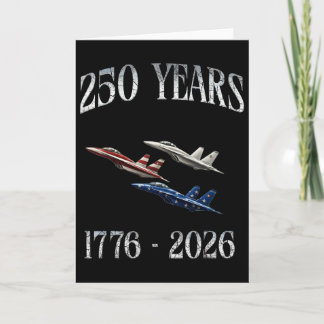Carte Avions de chasse Drapeau 250 Ans 1776-2026 250e an