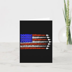 Carte Avions de combat patriotiques américains drapeau a