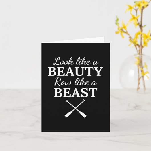 Carte Aviron : On dirait un rang de beauté comme une bêt (Fleur jaune)