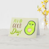 Carte Avo Good Day Kawaii main tiré Avocado BLANK mignon (Fleur jaune)