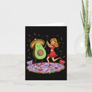 Carte Avocado Danser Salsa Cinco De Mayo Mexicain Avocat