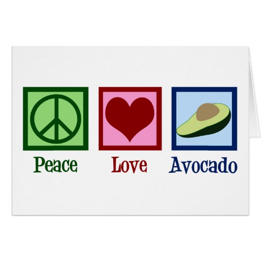 Carte Avocado Peace Love (Devant horizontal)