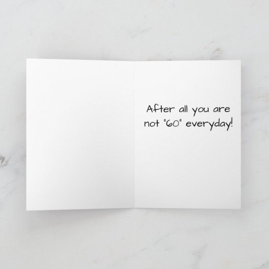 Carte AVOCAT CÉLÈBRE SON "60e ANNIVERSAIRE" (Intérieur)