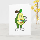 Carte Avocat coiffeur avec rasoir (Fleur jaune)