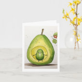 Carte Avocat, design bébé avocat mignon (Fleur jaune)